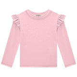 Polera manga larga UV50+ con volantes y brillos