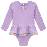Traje de Baño UV Niña Lila Arcoíris