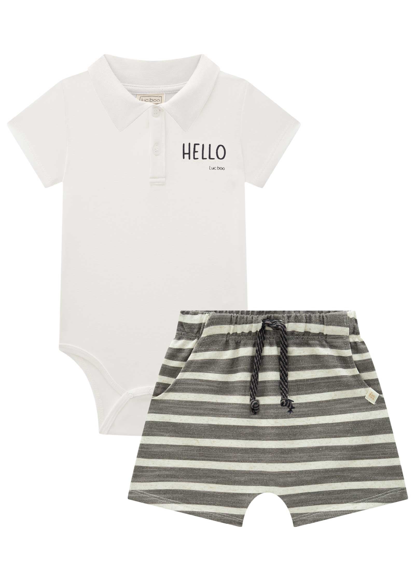 Conjunto 2 Piezas Body Cuello Piqué y Short