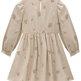 Vestido Floral con Volantes Beige