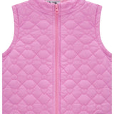 Chaqueta Acolchada Manga Corta Rosa Corazones