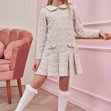 Vestido Tweed Cuello Peter Pan