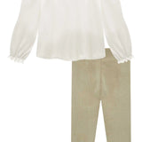 Conjunto Blusa Volantes y Leggins Cotelé