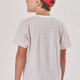 Polera a rayas con bolsillo delantero
