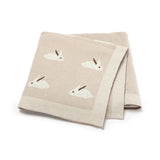 Manta Tejida Conejo Beige 100 x 80 cm