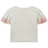 Polera Niña Mangas Arcoíris con Cadena Rosa