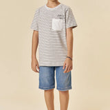 Polera Niño Rayas Pocket Johnny Fox