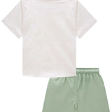 Conjunto Niño Camisa Blanca y Short Verde