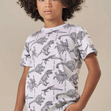 Polera Dinosaurios Blanco Niño