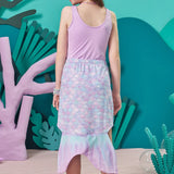 Conjunto Traje de Baño + Falda Cola de Sirena Pastel