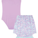 Conjunto Traje de Baño + Falda Cola de Sirena Pastel