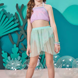 Traje de Baño Sirenita 3 Piezas con Faldita de Tul