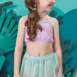 Traje de Baño Sirenita 3 Piezas con Faldita de Tul