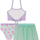 Traje de Baño Sirenita 3 Piezas con Faldita de Tul