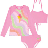 Conjunto Traje de Baño 3 Piezas Pink Ice Cream UV50+