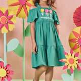 Vestido Verde Flores 3D – Kukie