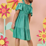 Vestido Verde Flores 3D – Kukie