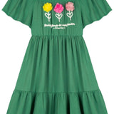 Vestido Verde Flores 3D – Kukie