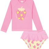 Traje de Baño Bebé UV50+ Manga Larga Fresa – Kukie