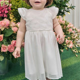 Vestido Blanco Ceremonial con Mangas Volantes – Kukie