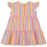 Vestido Kukie Rayas Multicolor Volantes