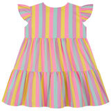 Vestido Kukie Rayas Multicolor Volantes