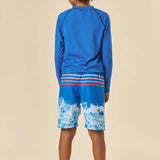 Conjunto Niño UV50+ Camiseta Lima + Short Estampado Olas