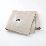 Manta Tejida Llama Camel 100 x 80 cm