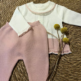 Conjunto Newborn de Punto con Pie – Rosa