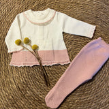 Conjunto Newborn de Punto con Pie – Rosa