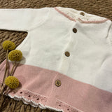 Conjunto Newborn de Punto con Pie – Rosa