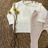 Conjunto New Born de Punto con Polaina – Beige