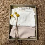 Conjunto New Born de Punto con Polaina – Beige