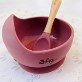 Bowl Silicona con Cuchara Rosado