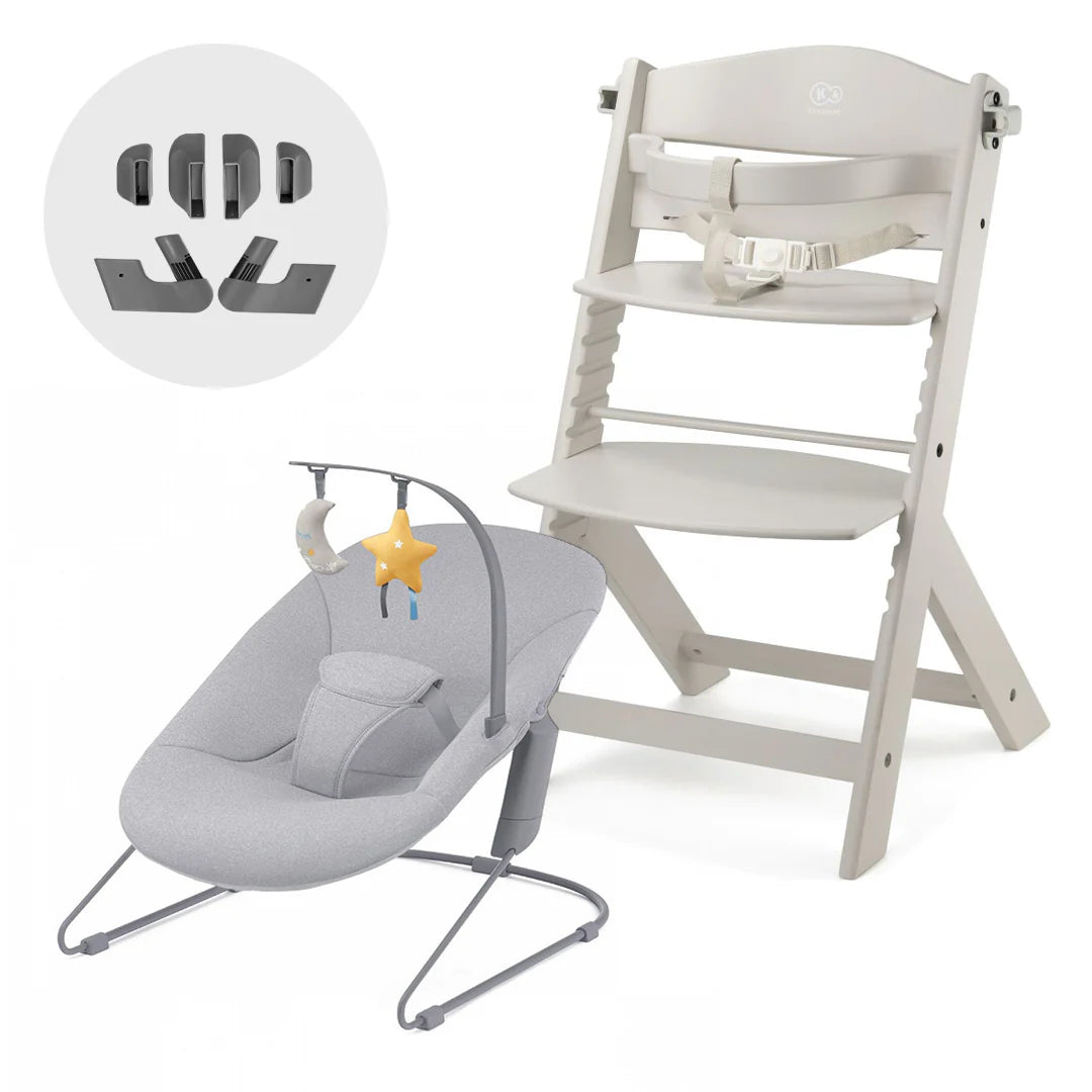 Silla de comer evolutiva 4 en 1 Enock + Mecedora Calmee - KinderKraft
