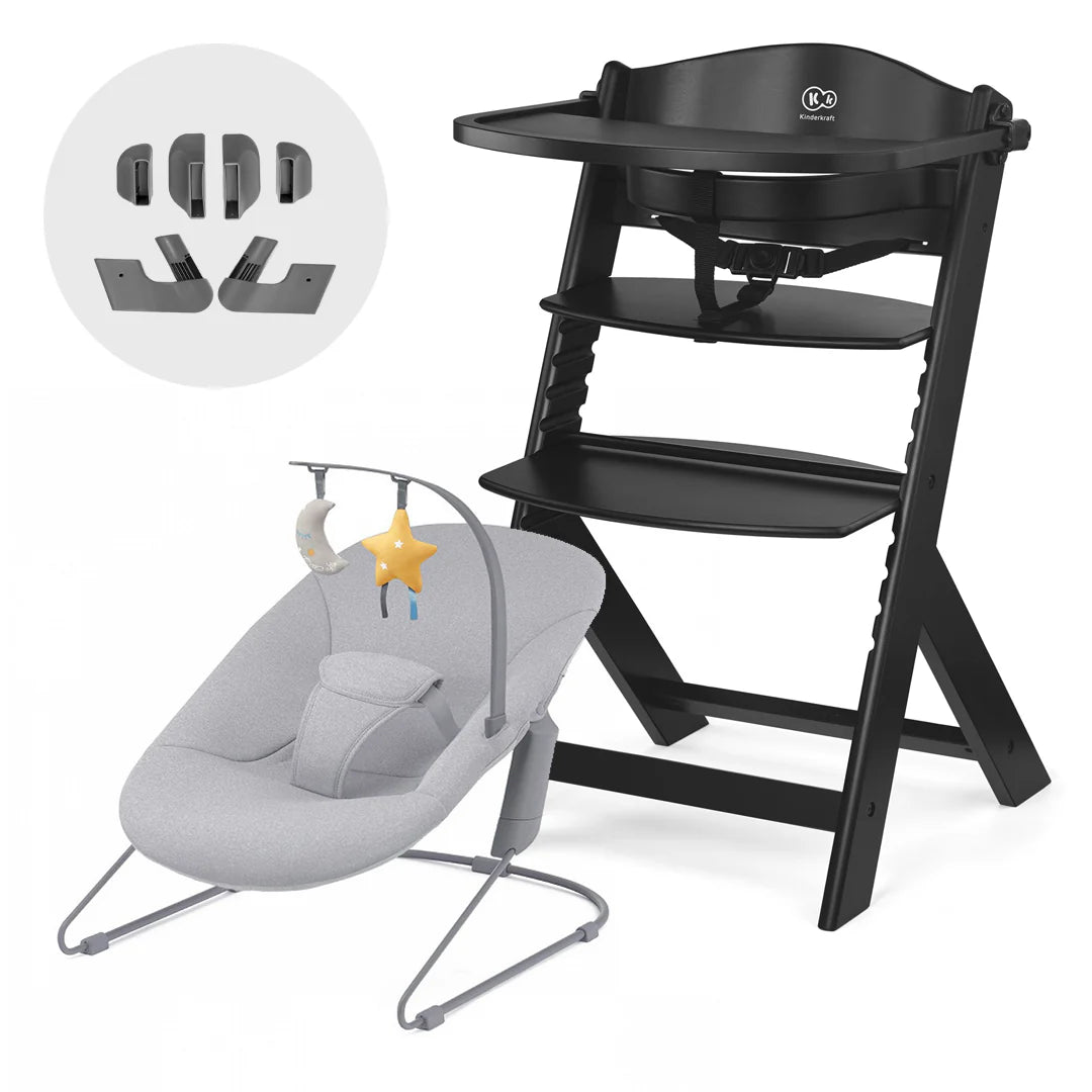 Silla de comer evolutiva 4 en 1 Enock + Mecedora Calmee - KinderKraft