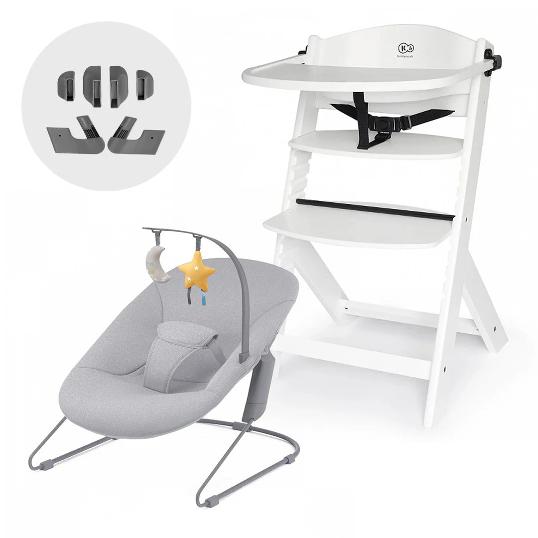 Silla de comer evolutiva 4 en 1 Enock + Mecedora Calmee - KinderKraft