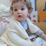 Manta Tejida Lisa Blanca 100 x 80 cm