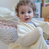 Manta Tejida Lisa Blanca 100 x 80 cm